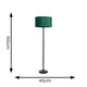 image 3 of ValueLights Charlie Black Stem Floor Lamp Green Drum Shade Green