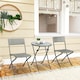 image 2 of Outsunny 3 PCs Patio Wicker Bistro Set Foldable Table and Chair Set for Outdoor