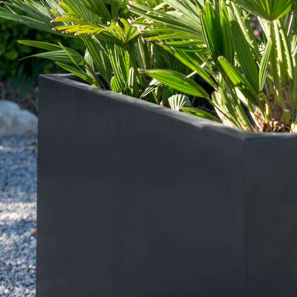 image 1 of Primrose Polystone Large Black Rectangular Trough Planter 100cm