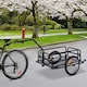 image 2 of HOMCOM Bike Cargo Trailer Bicycle Trailer Cargo Storage Cart w Hitch Cycling Camping Luggage Storage Carrier Transport Steel Black