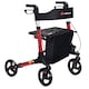 image 3 of COSTWAY Folding Rollator Walker Aluminium Mobility Aid Red | Red