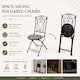 image 3 of Mosaic Bistro Set with Round Table and Two Folding Chairs for Garden Patio Balcony and Outdoor Dining