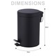 image 2 of Small Stainless Steel 3 Ltr Pedal Bin Kitchen Bathroom Toilet Rubbish, Black