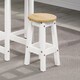 image 2 of Corona Pair of White Low Breakfast Stools - Rustic Solid Wood Farmhouse Stools | White | White | S | 1