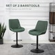 image 3 of HOMCOM Bar Stools Set of 2, Adjustable Bar Chairs 360 Degree Swivel, Green