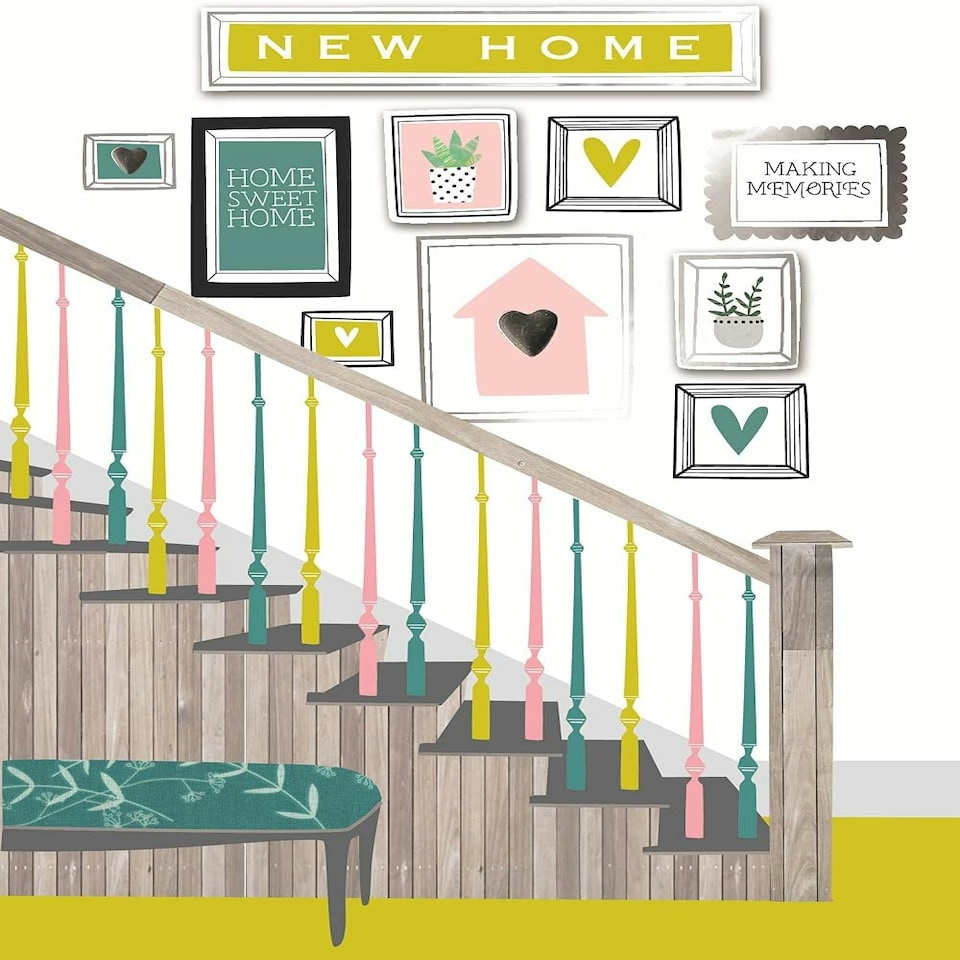 image 1 of Stair Case Design New Home Making Memories Congratulations Card