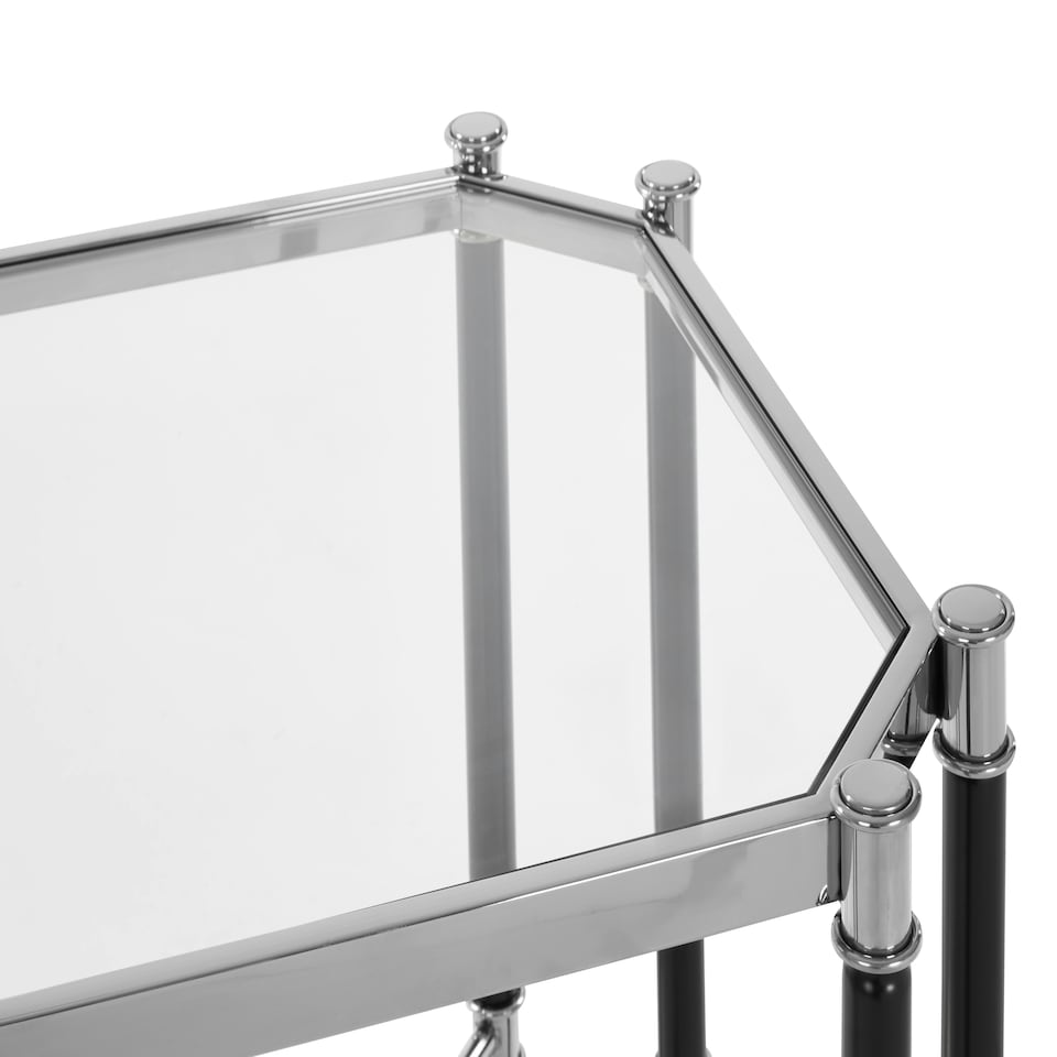 image 1 of Interiors by Premier Silver Chrome Finish End Table Black