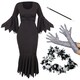 image 1 of Evil Dog Lady Costume - Gloves, Boa & Cig Holder Black | XL
