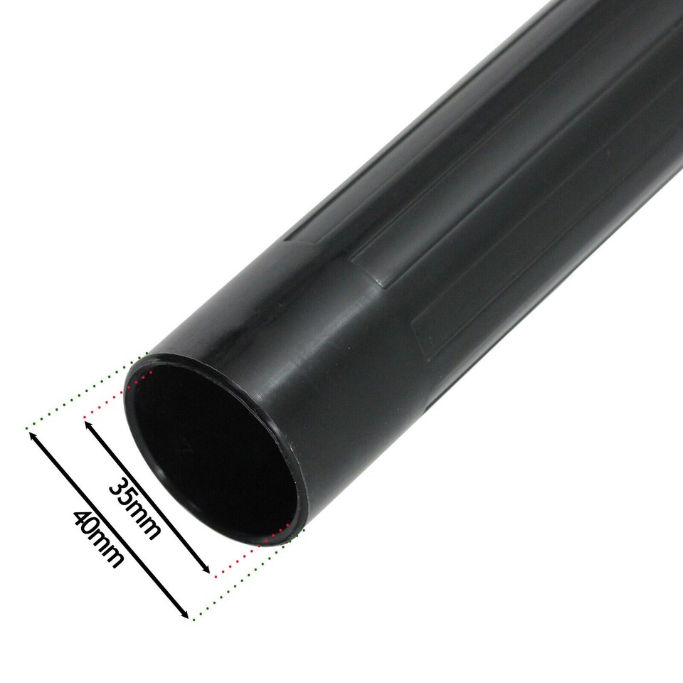 image 1 of SPARES2GO Extension Rod Wand Pipe Tube Compatible with Titan 16L 20L 30L 40L Vacuum Cleaner (Pack of 2, 35mm) Black