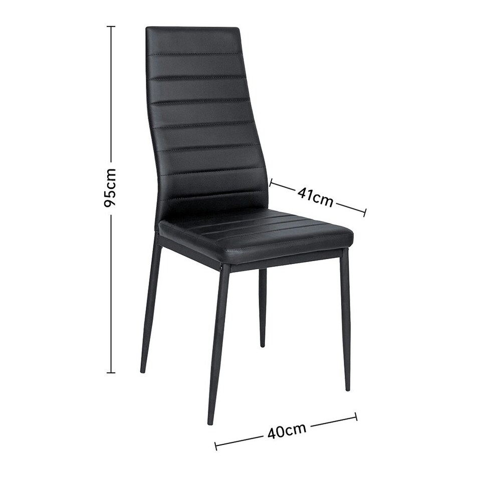 image 1 of Living and Home Dining Chairs Set of 2, Modern Faux Leather High Back Chairs