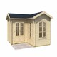 image 2 of Portsmouth-Log Cabin, Wooden Garden Room, Timber Summerhouse, Home Office - L450 x W447.6 x H245.1 cm Brown