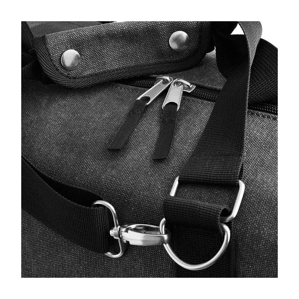 image 1 of Bagbase Vintage Canvas Weekender / Holdall Carry Bag (30 Litres) - Vintage Black - One Size
