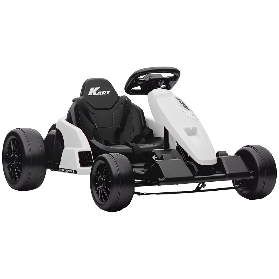 image 1 of AIYAPLAY 24V Electric Go Kart with Drift Mode, Adjustable Seat | White