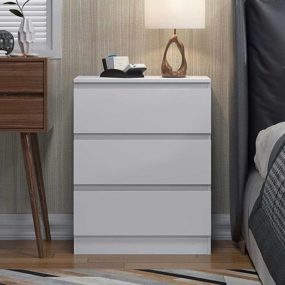 image 1 of FWStyle Carlton 3 Drawer Chest Of Drawers - Matt White