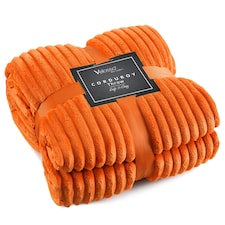 Velosso Corduroy Plush Throw - 150cm x 200cm Yellow | Ochre