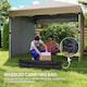 image 8 of Outsunny 3 x 3 M Pop Up Gazebo, UPF 30 with 2 Sidewalls, Leg Weight Bags and Wheeled Bag, Height Adjustable Party Tent Event Shelter for Garden, Patio | Brown | Khaki | 1