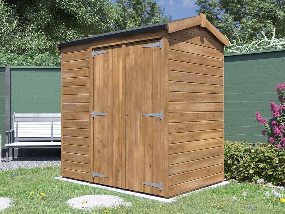 image 1 of Dunster House Wooden Garden Shed 1.8 x 1.2m (6' x 4') 12mm Walls Apex Roof, Superfelt Overlord Modular
