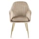 image 4 of MUSE Chair Upholstered in Velvet Fabric with Gold Legs - Taupe Brown | Taupe