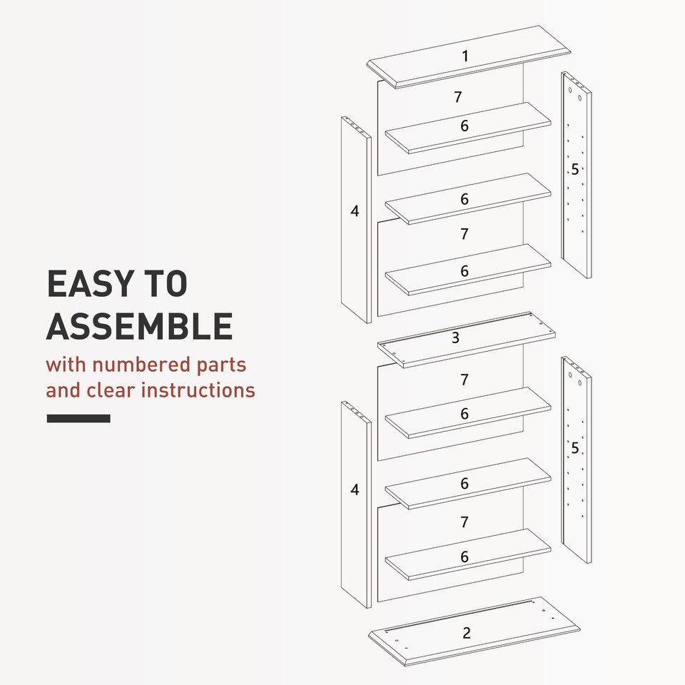 image 1 of HOMCOM CD Storage Unit DVD Tower Blu-ray Storage Shelf for Living Room White