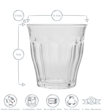Duralex Picardie Glass Tumblers - 250ml - Sapphire - Pack of 6 | Blue | Sapphire