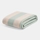 image 1 of OHS Stripes Print Polar Fleece Throw Blanket Lightweight Bedspread | Multi | Sage/Cream