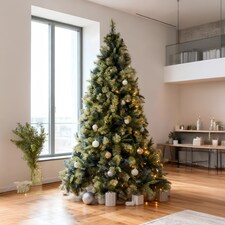 6FT Kentucky Pine Green Pencil Needle Tips Plain Bushy Artificial Christmas Tree | Green | Green