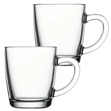 Pasabahce Coffee Glass Mugs Sleeve 340ml | Clear | 2