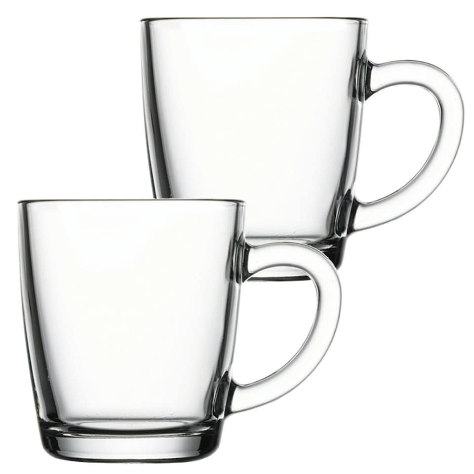 image 1 of Pasabahce Coffee Glass Mugs Sleeve 340ml | Clear | 2