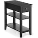 image 1 of COSTWAY 3-Tier End Table Sofa Bedside Table W/ Drawer Black