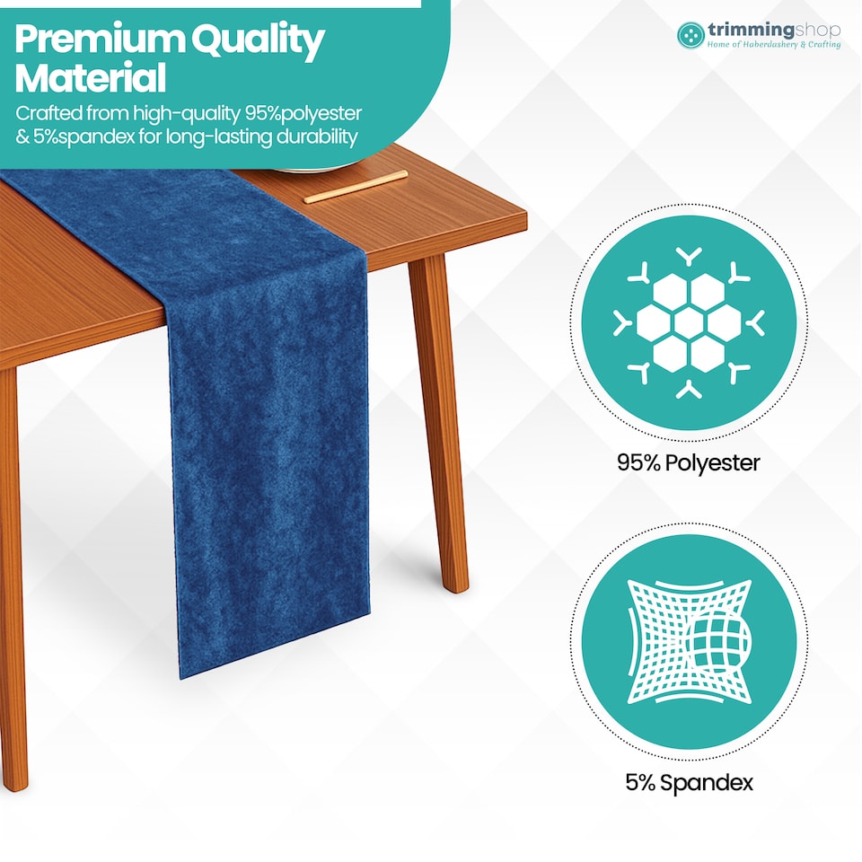 image 1 of Crushed Velvet Table Runner, Glitz Table Runners - 33 x 274cm