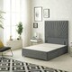 image 4 of Sunburst Divan Bed with 4 Drawers & 54'' Floor Standing Headboard Plush Velvet | Grey | Charcoal