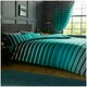 image 1 of VELVETIO Oscar Stripe Duvet Cover Set Reversible Polycotton Easy Care Beddings Blue | Teal | Super King