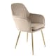 image 1 of MUSE Chair Upholstered in Velvet Fabric with Gold Legs - Taupe Brown | Taupe