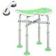image 1 of HOMCOM Aluminium Shower Stool for Elderly Disabled Non-Slip Bath Stool Green