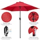 image 5 of Yaheetech 230 cm Patio Umbrella with 6 Ribs Push Button Tilt and Crank-Red