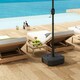 image 6 of Outsunny Square Garden Parasol Base, Sand/Water Filled Parasol Stand, Black