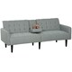 image 1 of HOMCOM Upholstered Sofa bed 3 Seater Home Theater with Storage Light Grey