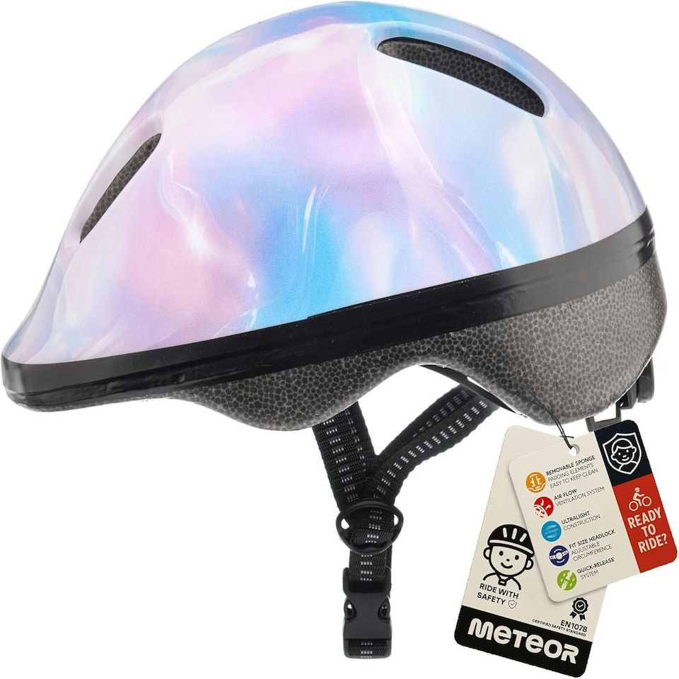 image 1 of Helmet for Kids Toddlers – Lightweight Adjustable Bike Helmet for Boys & Girls – Safety Crash Protection for Cycling, Scooter, Skateboard – MV62 Purple | Holo | S