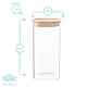 image 3 of Argon Tableware Square Glass Storage Jars with Wooden Lids - 1.5 Litre - Pack of 3