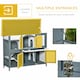 image 4 of PawHut Rabbit Hutch, Guinea Pig Hutch 2-Tier Wooden Cage w/ Ramp Roof, Grey