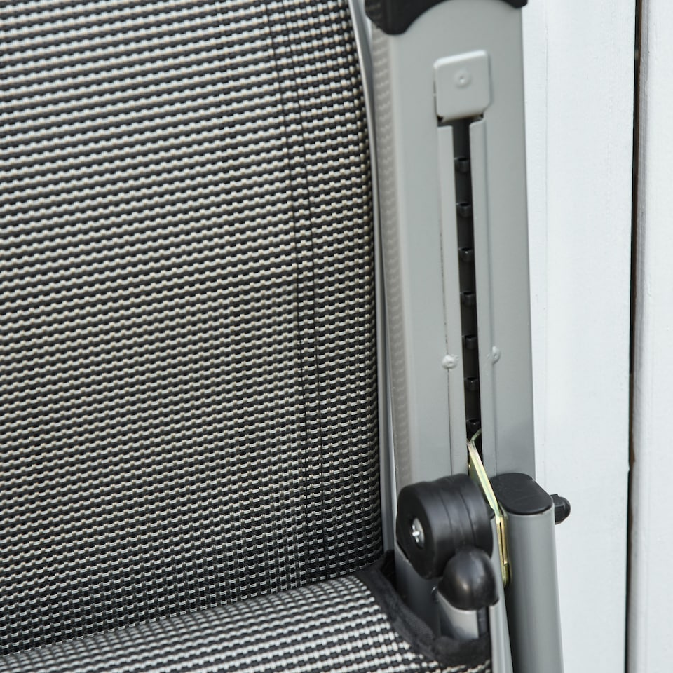 image 1 of Outdoor Reclining Garden Chair Set of 2, 10-Position Adjustable Folding Sun Lounger Zero Gravity Chairs with Texteline Seat, Armrests and Footrest for Patio, Grey