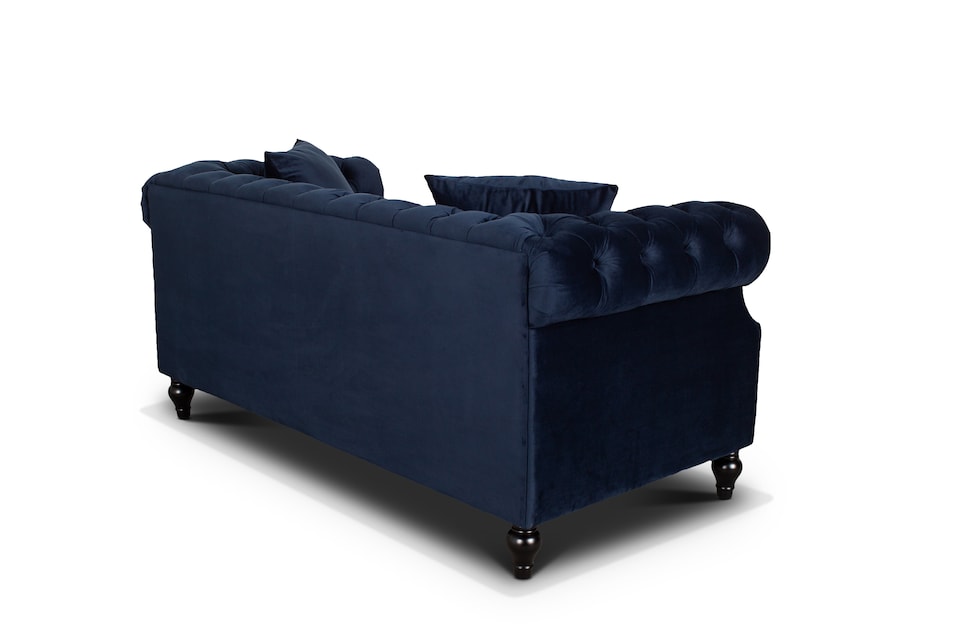 image 1 of Velvet Navy Blue 2 Seater Chesterfield Sofa RICHMOND