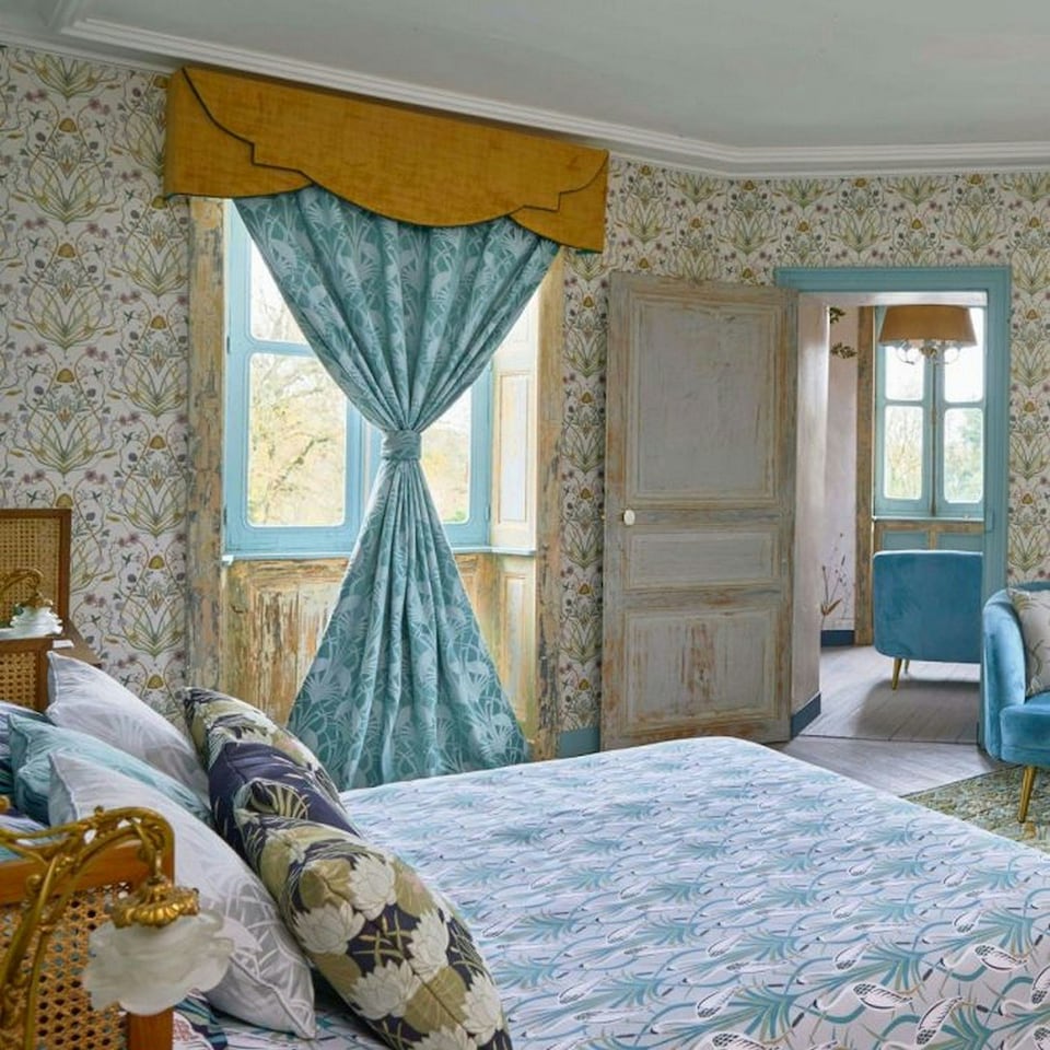 image 1 of The Chateau by Angel Strawbridge Potagerie Wallpaper - Multicoloured - 32.1ft x 21in | Blue