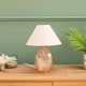 image 2 of ValueLights Olivet Pink Glass Table Lamp Natural Taper Shade