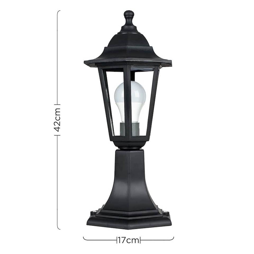 image 1 of ValueLights Black Outdoor Post Topper Light with 6W Warm White Bulb | Black