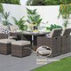 image 3 of Direct Wicker 9 Pieces Outdoor Rattan Garden Dining Table and Chair Set