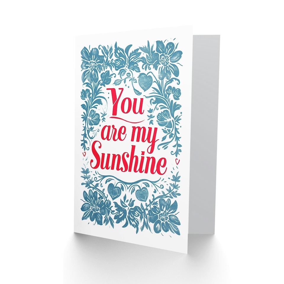 image 1 of You Are My Sunshine Floral Love Anniversary Valentines Her Wife Card