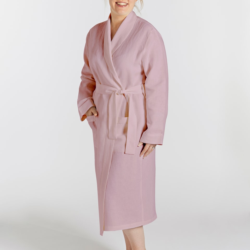 image 1 of Martex Linen Bathrobe Small Mellow Pink