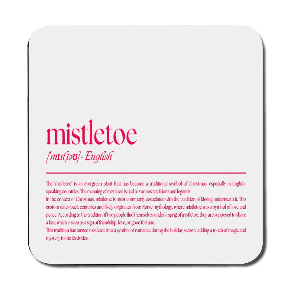 image 1 of Mistletoe Placemats and Coaster Set for Holiday Tables