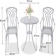 image 7 of Centurion Supports OSHOWA Luxurious Garden and Patio Table and 4 Large Chairs with Armrests Cast Aluminium Bistro Set - Grey with Green Cushions